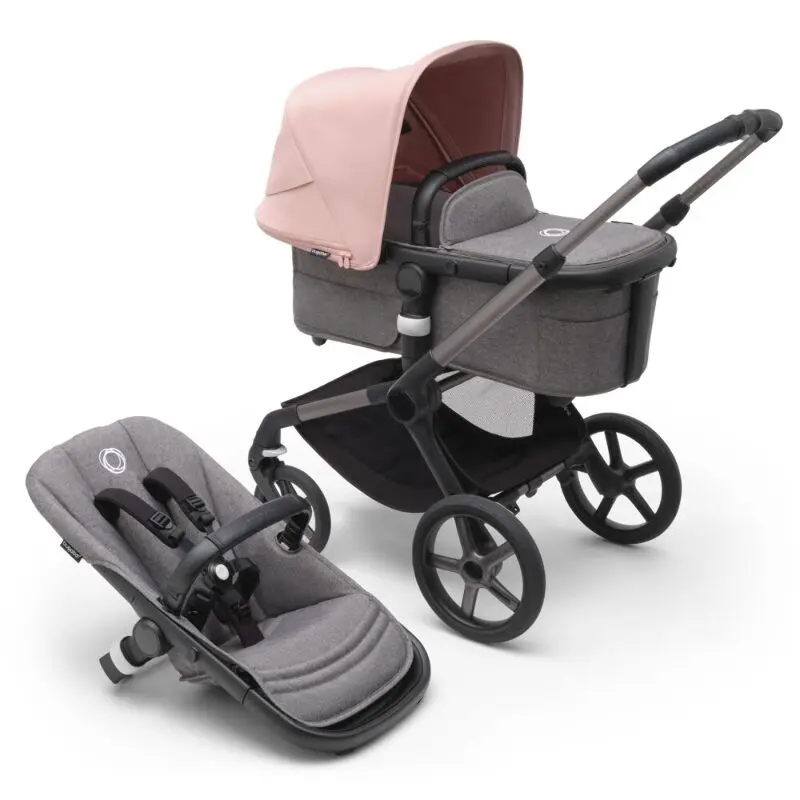 Bugaboo Fox5 коляска 2 в 1 Graphite/ Grey Melange / Morning Pink